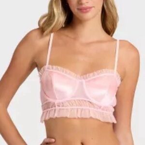 Auden pink velvet tulle ballerina ballonet bra